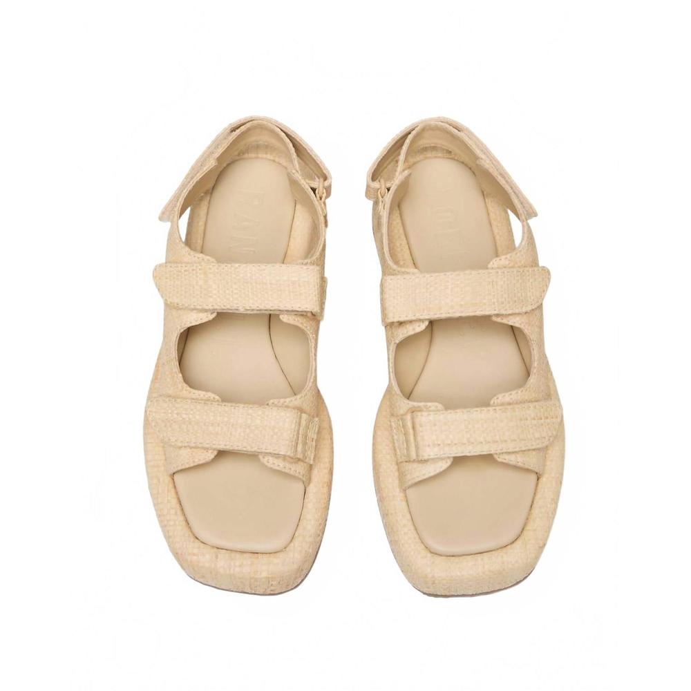 NEW LOEFFLER RANDALL women's blaise two band platform sandal in natural - Picture 3 of 6